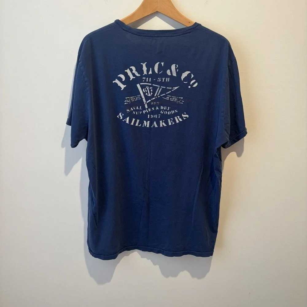 Polo Ralph Lauren Custom Slim Fit Sailing Tee Mens XL Navy Blue